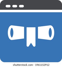 online graduation vector glyph colour icon