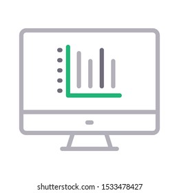 online graph color line vector icon