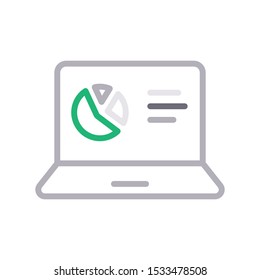 online graph color line vector icon