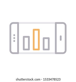 online graph color line vector icon