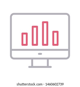 online graph colour line vector icon