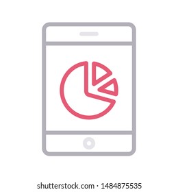 online graph colour line vector icon