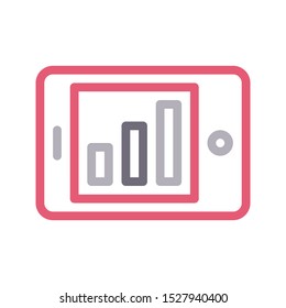 online graph colour linr vector icon