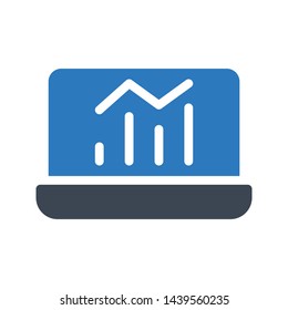 online graph glyph color vector icon