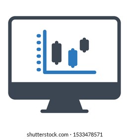 online graph glyph color vector icon