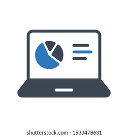 online graph glyph color vector icon