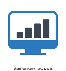 online graph glyph colour vector icon