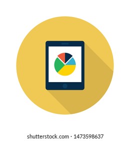 online graph glyph flat vector icon