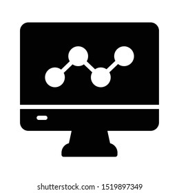 online graph glyph flat vector icon