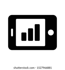 online graph glyph flat vector icon