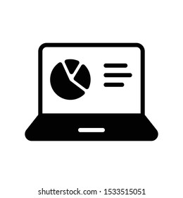 online graph  glyph flat vector icon