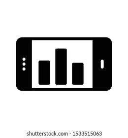 online graph  glyph flat vector icon