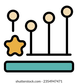 Online graph icon outline vector. Social review. Help marketing color flat