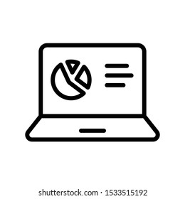 online graph thin line vector icon