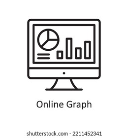 Online Graph Vector Outline Icon Design illustration. Banking and Payment Symbol on White background EPS 10 File