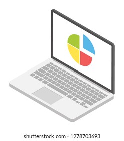 Online graphical analysis isometric icon
