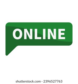 Online In Green Rectangle Shape For Sign Information Announcement Social Media Business Marketing
