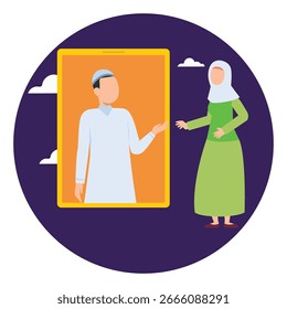 Ilustración vectorial de saludos en línea que puede editar o modificar fácilmente
