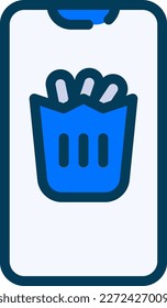 Online Grocery App Icon Vector - This icon is typically designed to represent an online grocery shopping application. It may feature an image of a shopping cart or a grocery bag