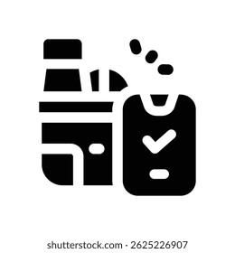 ícone de glifo de supermercado online. Ícone vetorial forte e sólido para sites, interfaces móveis, apresentações e marca visual. Alta qualidade e fácil de editar.