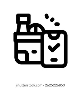 ícone da linha de supermercado online. Ícone de vetor limpo e minimalista para sites, aplicativos móveis, apresentações e logotipos. Totalmente dimensionável e personalizável para qualquer projeto.