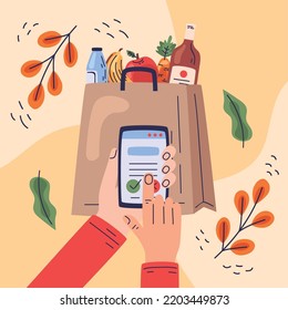 online grocery shopping in smartphone