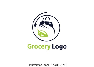 online grocery store logo vector template 