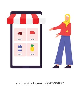 Ilustración vectorial de comestibles en línea EPS 10 File