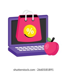 Online Grocery  Vector style icon. Eps 10 file