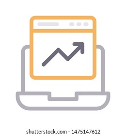 online growth colour line vector icon