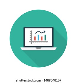 online growth glyph flat vector icon