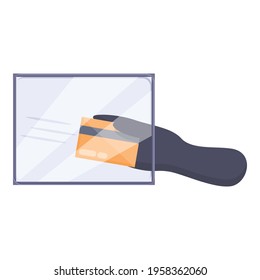 Icono de tarjeta de crédito hackeo en línea. Caricatura del icono vectorial de tarjeta de crédito hackeo en línea para diseño web aislado en fondo blanco