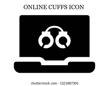 online Handcuffs icon. Editable online Handcuffs icon for web or mobile.