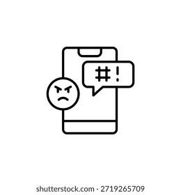 Conceito De Ilustração De Discurso De Ódio Online Com Smartphone