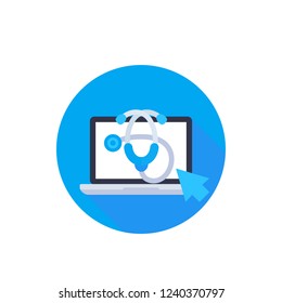 online health care service, medical vector icon