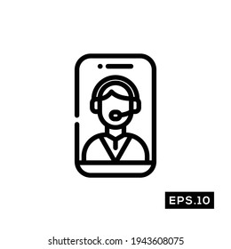 Online Health Consulting. Online Doctor line Icon vector Illustration Template For Web and Mobile