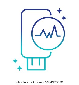 online health, flash drive medical support vector illustration covid 19 pandemic gradient line icon