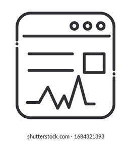 online health, medical website support vector illustration covid 19 pandemic line icon