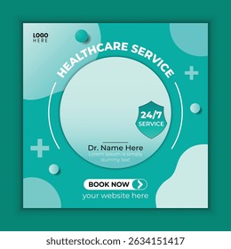 Online healthcare access digital poster with medical icons and web elements