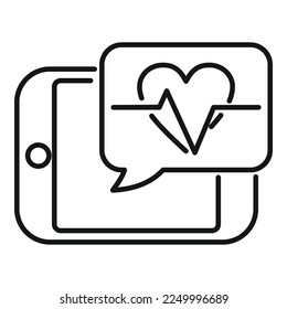 Online heart rate icon outline vector. Doctor patient. Clinic medicine