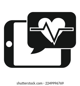Online heart rate icon simple vector. Doctor patient. Clinic medicine