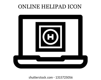 online Helipad icon. Editable online Helipad icon for web or mobile.