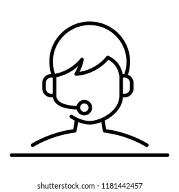 Online help assistant concept line icon. Simple element illustration. Can be used for web and mobile UI/UX