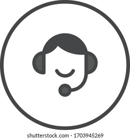 Online help dark colored vector icon