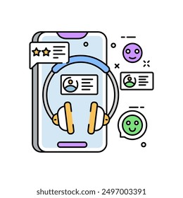 Ayuda en línea Icono de color lleno, Ilustración vectorial