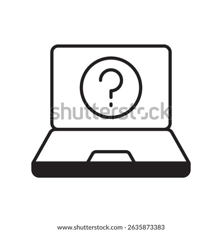 online help glyph icon with white background vector stock illustration