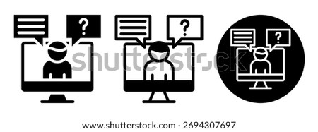 Online Help Icon Collection Glyph and Mixed Vector Illustration