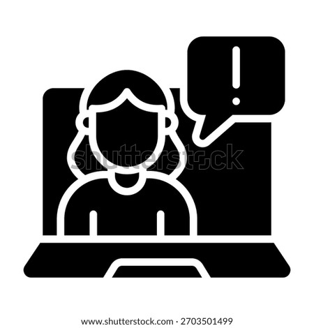 Online Help Icon Glyph Style Vector Illustration