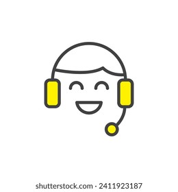 online help icon. sign for mobile concept and web design. outline vector icon. symbol, logo illustration. vector graphics.