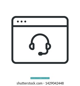 Online Help Icon Vector Illustration Logo Template